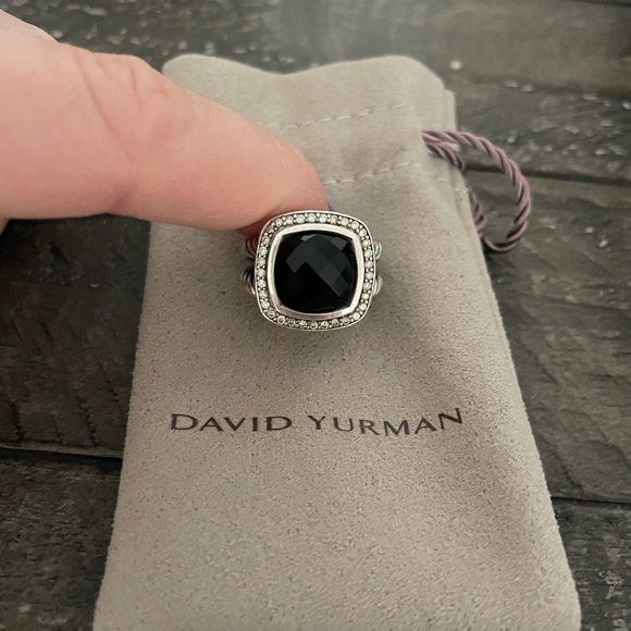 Black Onyx with diamonds David Yurman women’s ring - Picture 2 of 4